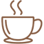 Icon representing coffee-making facilities in Blue Serene accommodations